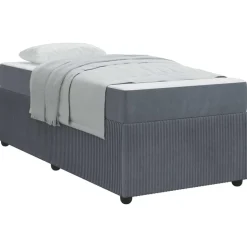 vidaXL Sengestel med madras Mørkegrå 80 x 200 cm Stof