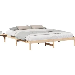 vidaXL Sengestel Naturfarvet 200 x 200 cm Massiv fyrretræ