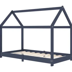 vidaXL sengestel til børneseng 70 x 140 cm massivt fyrretræ grå