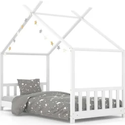 vidaXL sengestel til børneseng 70 x 140 cm massivt fyrretræ hvid
