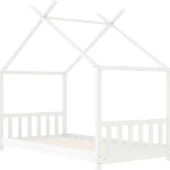 vidaXL sengestel til børneseng 70 x 140 cm massivt fyrretræ hvid