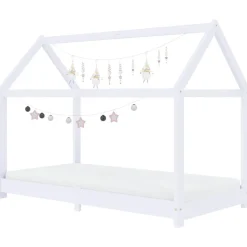 vidaXL sengestel til børneseng 70 x 140 cm massivt fyrretræ hvid