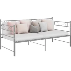 vidaXL sengestel til udtræksseng 90x200 cm metal grå