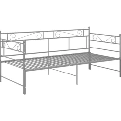 vidaXL sengestel til udtræksseng 90x200 cm metal grå