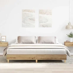vidaXL sengestel uden madras 200x200 cm konstrueret træ kunsteg
