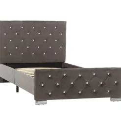 vidaXL sengestel 90x200 cm fløjl grå