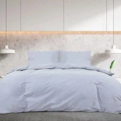 vidaXL sengetøj 140x200 cm bomuld grå