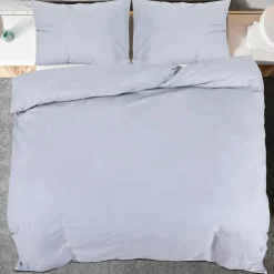 vidaXL sengetøj 140x200 cm bomuld grå