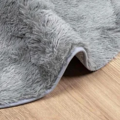 vidaXL shaggy gulvtæppe NAVARRA 100x100 cm høje luv polyester lysegrå