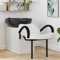 vidaXL Shampoo Stol Hvid og sort 136 x 60 x 92 cm PVC