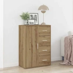 vidaXL Sideboard Artisan Egetræ 60 x 31 x 84 cm Konstrueret træ