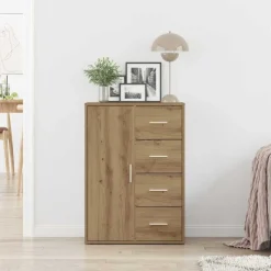 vidaXL Sideboard Artisan Egetræ 60 x 31 x 84 cm Konstrueret træ