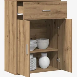 vidaXL Sideboard Artisan Egetræ 60 x 30 x 84 cm Konstrueret træ