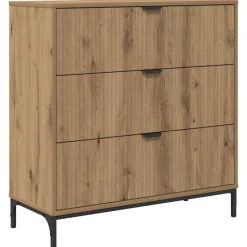 vidaXL Sideboard Artisan Egetræ 79,5 x 33 x 82 cm Konstrueret træ