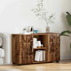 vidaXL Sideboard med hylde FLORIN Gammelt træ 88,5 x 30,5 x 55,5 cm