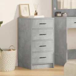 vidaXL Sideboard med skuffe Betongrå 40 x 41 x 75 cm Konstrueret træ