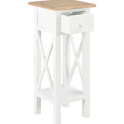 vidaXL sidebord 27 x 27 x 65,5 cm træ hvid