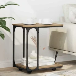 vidaXL Sidebord Artisan Egetræ 50 x 35 x 55.5 cm Konstrueret træ