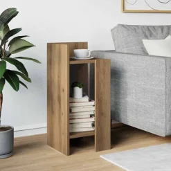 vidaXL sidebord med hylde artisan eg 25,5x27x60 cm