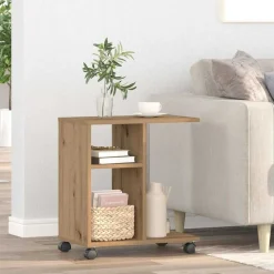 vidaXL Sidebord med hylde artisan eg 50 x 30 x 55 cm Konstrueret træ
