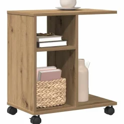 vidaXL Sidebord med hylde artisan eg 50 x 30 x 55 cm Konstrueret træ