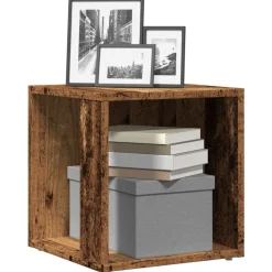 vidaXL sidebord 33x33x34 cm konstrueret træ antikt eg