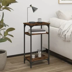 vidaXL sidebord 40x30x75 cm konstrueret træ røget egetræsfarve