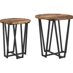 vidaXL Sidebordssæt 2 pcs Røget Eg og Sort