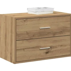 vidaXL skab med 2 skuffer 60x31x40 cm konstrueret træ egetræsfarvet