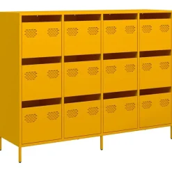 vidaXL skab 135x39x103,5 cm koldvalset stål sennepsgul