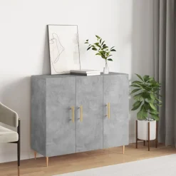 vidaXL skab 90x34x80 cm konstrueret træ betongrå