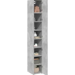 vidaXL skab 30x42,5x225 cm smalt konstrueret træ betongrå
