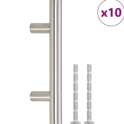 vidaXL skabshåndtag 10 stk. 64 mm rustfrit stål sølvfarvet
