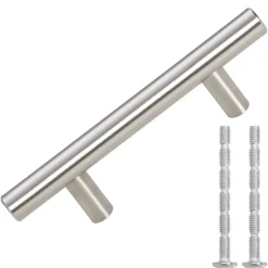 vidaXL skabshåndtag 10 stk. 64 mm rustfrit stål sølvfarvet