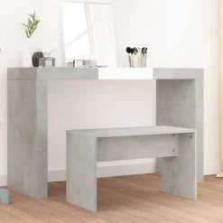 vidaXL skammel til makeupbord 70x35x45 cm konstrueret træ betongrå