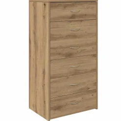 vidaXL skænk med 6 skuffer 50x34x96 cm konstrueret træ artisan egetræ