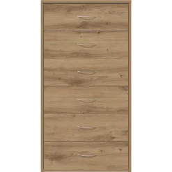 vidaXL skænk med 6 skuffer 50x34x96 cm konstrueret træ artisan egetræ