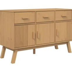 vidaXL skænk OLDEN 114x43x73,5 cm massivt fyrretræ brun