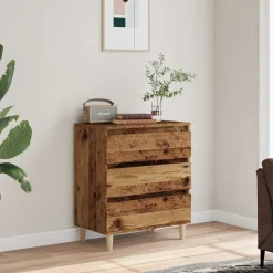 vidaXL skænk 60x35x70 cm konstrueret træ antikt træ
