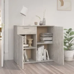 vidaXL skænk 80x36x75 cm konstrueret træ betongrå