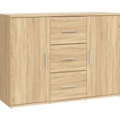 vidaXL skænk 91x29,5x65 cm konstrueret træ sonoma-eg
