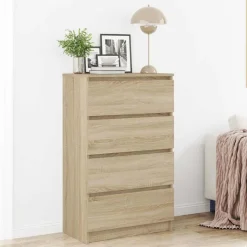 vidaXL skænk 60x35x98,5 cm konstrueret træ sonoma-egetræsfarvet