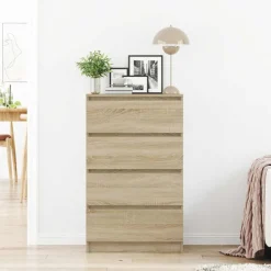 vidaXL skænk 60x35x98,5 cm konstrueret træ sonoma-egetræsfarvet