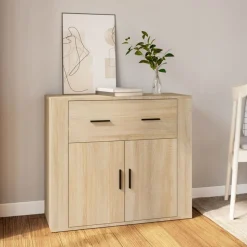 vidaXL skænk 80x33x70 cm konstrueret træ sonoma-eg