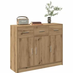 vidaXL skænk 91x28x75 cm konstrueret træ kunsteg