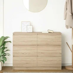 vidaXL skænk 100x35x76 cm konstrueret træ sonoma-eg