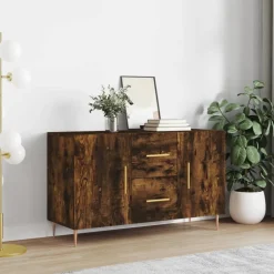 vidaXL skænk 100x36x60 cm konstrueret træ røget egetræsfarve