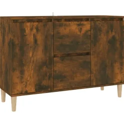 vidaXL skænk 101x35x70 cm konstrueret træ røget egetræsfarve