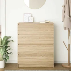 vidaXL skænk 80x35x99 cm konstrueret træ sonoma-eg