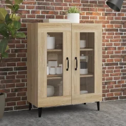 vidaXL skænk 69,5x34x90 cm konstrueret træ sonoma-eg